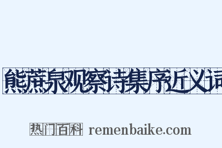 熊蔗泉观察诗集序近义词是什么意思的图片
